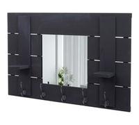 Garderobe murale 5 crochets HWC-C89 vintage 90x60cm gris foncé