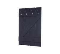 Garderobe murale HWC-D13 6 crochets 91x60cm gris foncé shabby
