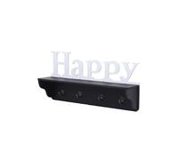 Garderobe murale MENDLER HWC-D41 Happy 4 crochets massifs 30x60x13cm noir blanc