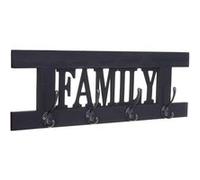 Garderobe murale MENDLER HWC-C60 Family shabby chic 60x21cm gris foncé Gris