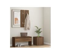 vidaXL Garderobe set bewerkt hout bruin eikenkleur3120199 Marron G