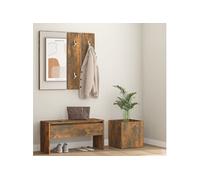 Garderobe set bewerkt hout gerookt eikenkleurig3120197