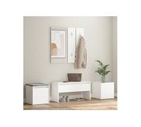 Vidaxl Ensemble De Meubles De Couloir Blanc Bois D'ingénierie Blanc