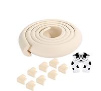Gardes et cornières Kit - Protégez votre bébé ou de jeunes enfants - 6,5 pi (2 m) de crème souple en caoutchouc Pare-chocs et 8 protecteurs d'angle - Avec Stopper porte - préenregistrée avec la