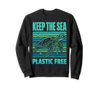 Gardez la mer sans Plastique Pollution Plastique des Tortues Sweatshirt