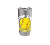 Gardez un œil sur le joueur de softball géant à sphère jaune Gobelet isotherme en acier inoxydable double paroi