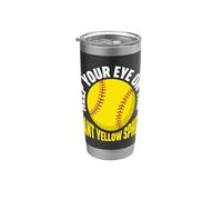 Gardez un œil sur le joueur de softball géant à sphère jaune Gobelet isotherme en acier inoxydable double paroi