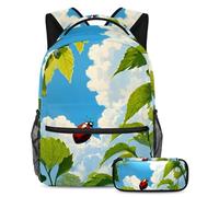 Gardez une longueur d'avance sur le jeu de style avec l'ensemble de cartables pour enfants, sac à dos tendance et trousse à crayons pour garçons, filles et adolescents, coccinelle mignonne,