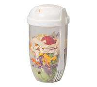 Gardez une tasse de shaker à salade en forme, un récipient de vinaigrette à suivre, des tasses à salade de fruits et légumes portables avec porte-toilettes pour la fourche et salade pour le déjeuner