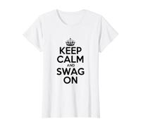 Gardez Votre Calme et Restez en Forme T-Shirt Graphique avec Valeur, Femme, Blanc, L