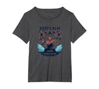 Gardez Votre Calme et Votre liberté T-Shirt, Femme Grandes Tailles, Chiné Foncé, 1X