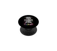 Gardez Votre Calme, la Femme de ménage est là, Feux d'artifice PopSockets PopGrip Adhésif