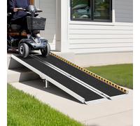 gardhom Rampe pour Fauteuil Roulant Extra Large de 79,5 cm, rampes de Chargement Portables, Pliables et antidérapantes pour Scooters, tondeuses, portails et marches, 152 cm