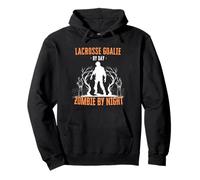 Gardien de But de Crosse par Jour Zombie la Nuit Amusant Halloween Effrayant Sweat à Capuche