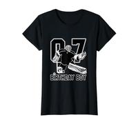 Gardien de But de Hockey sur Glace n°7 Happy 7th Birthday Boy T-Shirt Graphique avec Valeur