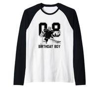 Gardien de But de Hockey sur Glace n°8 Happy 8th Birthday Boy Manche Raglan