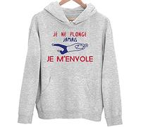 Gardien de But Foot | Je ne Plonge Pas Je m'envole | Sweat à Capuche Taille Unisexe Sport Humour Drôle et Sympa pour Tous Les Sportifs Passionnés XS