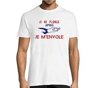 Gardien de But Foot | Je ne Plonge Pas Je m'envole | T-Shirt Homme Sport Humour Drôle et Sympa pour Tous Les Sportifs Passionnés M