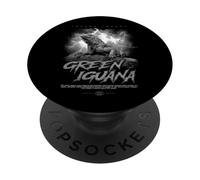 Gardien de Reptiles Streetwear Moderne Iguane Vert PopSockets PopGrip Adhésif
