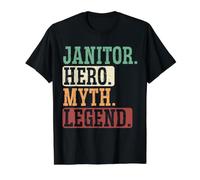 Gardien d'école Janitor Hero Myth Legend Janitress T-Shirt Graphique avec Valeur