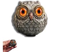 Gardien du Hibou Porte-Bonheur-Le Sage observateur du Feutre, Figurines d'animaux de Hibou réalistes, Mini Statue de Hibou Porte-Bonheur pour Les Amateurs de Poker (Rouge)