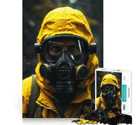 Gardien du Masque à gaz Jaune Puzzle de 1000 pièces pour Adultes Jeu de Concentration mentale Activité de découpage de Haute précision Activité de Partage et de renforcement 50x75cm