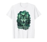 Gardiens du Bosquet Loup Forêt Bois Nature Art T-Shirt Graphique avec Valeur