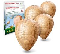 GARDIGO® 4 Leurres de Nid de Guêpe Faux Imperméables, en Tissu Résistant À l'Humidité, Nid de Guêpes Artificiel pour l'Extérieur, Dissuasifs d’Abeille, Frelons, Guêpe, Pièges À Abeilles