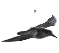 GARDIGO® Corbeau Volant Anti-Pigeons pour Balcon et Jardin, Répulsif Pigeon, Effaroucheur Oiseaux, Épouvantail avec Suspension, Figure Décorative Corbeau en Plastique.