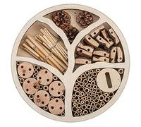 GARDIGO® Hôtel à Insectes en Bois - 30 x 30 x 6,5 cm - Refuge pour Abeilles, Coccinelles et Papillons - Niche Naturelle à Suspendre - Abri Été/Hiver pour Jardin & Balcon