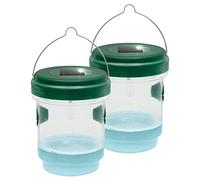 GARDIGO® Lot de 2 Pièges à Guêpes Réutilisable I Piège à Frelons à Suspendre I Solaire avec Lumière LED pour Attirer Les Insectes I Répulsif Anti Mouche I Attrape Insecte