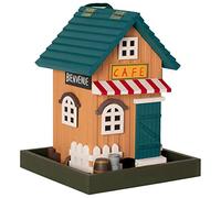 GARDIGO Mangeoire à Oiseaux en Forme de Café Parisien | Maison d'Oiseau à Suspendre; Abri-Mangeoire d'Oiseau Décorative pour Jardin, Balcon, Terrasse; Nichoirs à Oiseaux Sauvages.