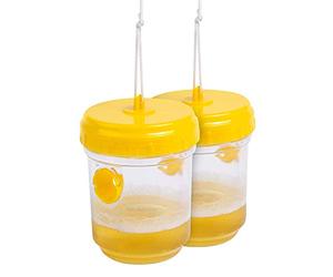 GARDIGO Piège à Guêpes Jaune | Répulsif à Guêpes en Plastique | Piège à Frelons Asiatique | à Suspendre ou à Poser | Piège à Mouches | Piège Écologique pour l'Extérieur.