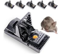 GARDIGO® Piège à Souris avec appât - Lot de 6 | Piège à Déclenchement Professionnel | Réutilisable et Hygiénique | Tapettes à Souris | pour l'Intérieur et l'Extérieur | Attrape Souris.