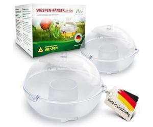 GARDIGO® Pièges À Mouches des Fruits Lot de 2, Attrape Insectes, Piège À Guêpes, Anti-Moustique, À Usage Intérieur/Extérieure, avec Appât Naturel, Réutilisable, Fabriqué en Allemagne.
