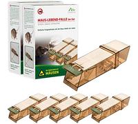 GARDIGO Pièges à Souris à Capture Vivante Réutilisables Lot de 6 | 18 × 6 × 5 cm - Sans poison - Réutilisables - Pour maison, garage et jardin - Utilisation intérieure et extérieure
