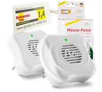 GARDIGO® Répulsif Anti-Souris à Ultrasons | Prise Anti Souris | Piège à Souris Électrique | Anti Rongeurs Ultrason | Repousse-Rats Portée 25m², Fréquence env 35 kHz | sans Produits Chimiques.