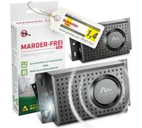 Gardigo® Répulsif Martre à Ultrason et Lumière Clignotante Lot de 2 ; Anti Fouine pour Voiture à Piles ou Branchement sur la Batterie d'Automobile; pour Voitures, Maison, Garage.