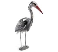 Gardigo® Statue Héron Anti-Oiseau | Décoration Étang et Bassin | Épouvantail Réaliste pour Protéger Les Poissons | À Planter | PE Résistant | 72 cm - Gris Naturel