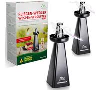 GARDIGO Ventilateur Anti Mouche de Table et Répulsif Guêpes - Lot de 2 | Repousse Guêpes - Chasse Mouche - Diffuseur pour Huiles Essentielles - Pales Souples - Silencieux et Facile à Transporter