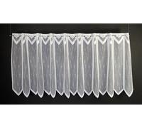 Gardinen Kranzusch Rideau brise-bise en pointillés longitudinaux - 60 x 117,5 cm (H x l) - Blanc - Rideau de bistrot de cuisine