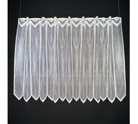 Gardinen Kranzusch Rideau brise-bise en pointillés longitudinaux 90 x 164,5 cm (H x l) - Blanc - Rideau de bistrot de cuisine - 1 pièce