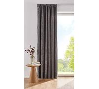 Gardinenbox 2022500 Rideau Thermique en Chenille Gris foncé 245 x 140 cm avec Passants et Bande veloutée occultant