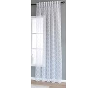 Gardinenbox 2023430 Rideau « Valencia » Naturel Diamond - Multi-Bandes de Suspension Scherli Transparent Aspect Lin 245 x 145 cm