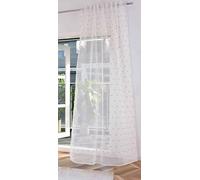 Gardinenbox 2023470 Rideau H x l : 245 x 145 cm - Pompon Naturel Taupe « Valence » - Multibandes - Suspension Scherli Transparent - Aspect Lin