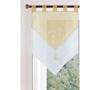 Gardinenbox 2023710 Gera Rideau Brise-bise Double Couche avec Passants en Voile Double Couche 90 x 60 cm Sable