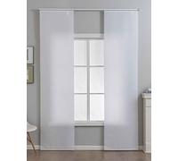Gardinenbox 2024740-2 New Amsterdam Lot de 2 Rideaux coulissants H x l 245 x 60 cm Blanc structuré, Modernes, Simples et Polyvalents, avec Chariot de Panneau et Barre de lestage