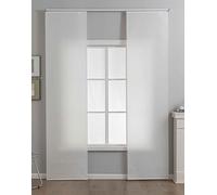 Gardinenbox 2024740-2 New Amsterdam Lot de 2 Rideaux coulissants H x l 245 x 60 cm Naturel structuré, Moderne, Simple et Polyvalent, avec Chariot de Panneau et Barre de lestage