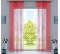 Gardinenbox 20303CN2 Lot de 2 Rideaux à Fils Rouge 250 x 140 cm