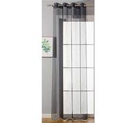 Gardinenbox 20332-cn Rideau à œillets Transparent 245 x 140 cm Noir Stores Rideau à œillets Finition Ruban pour Salon